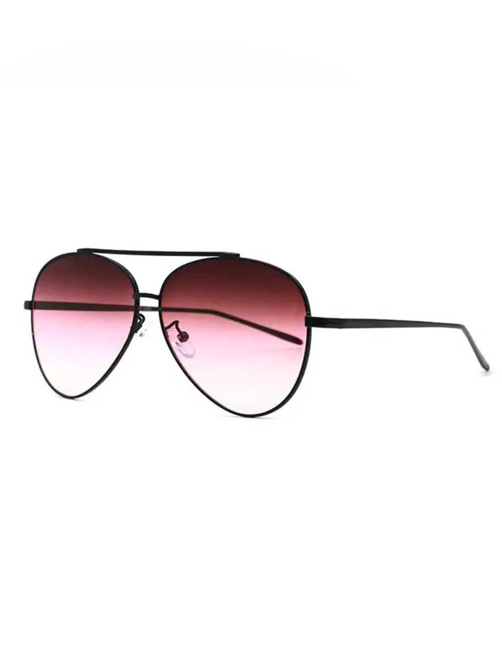 Topfoxx Aviator Sunglasses with Pink Gradient Lenses and Black Frame - Picture 2 of 12